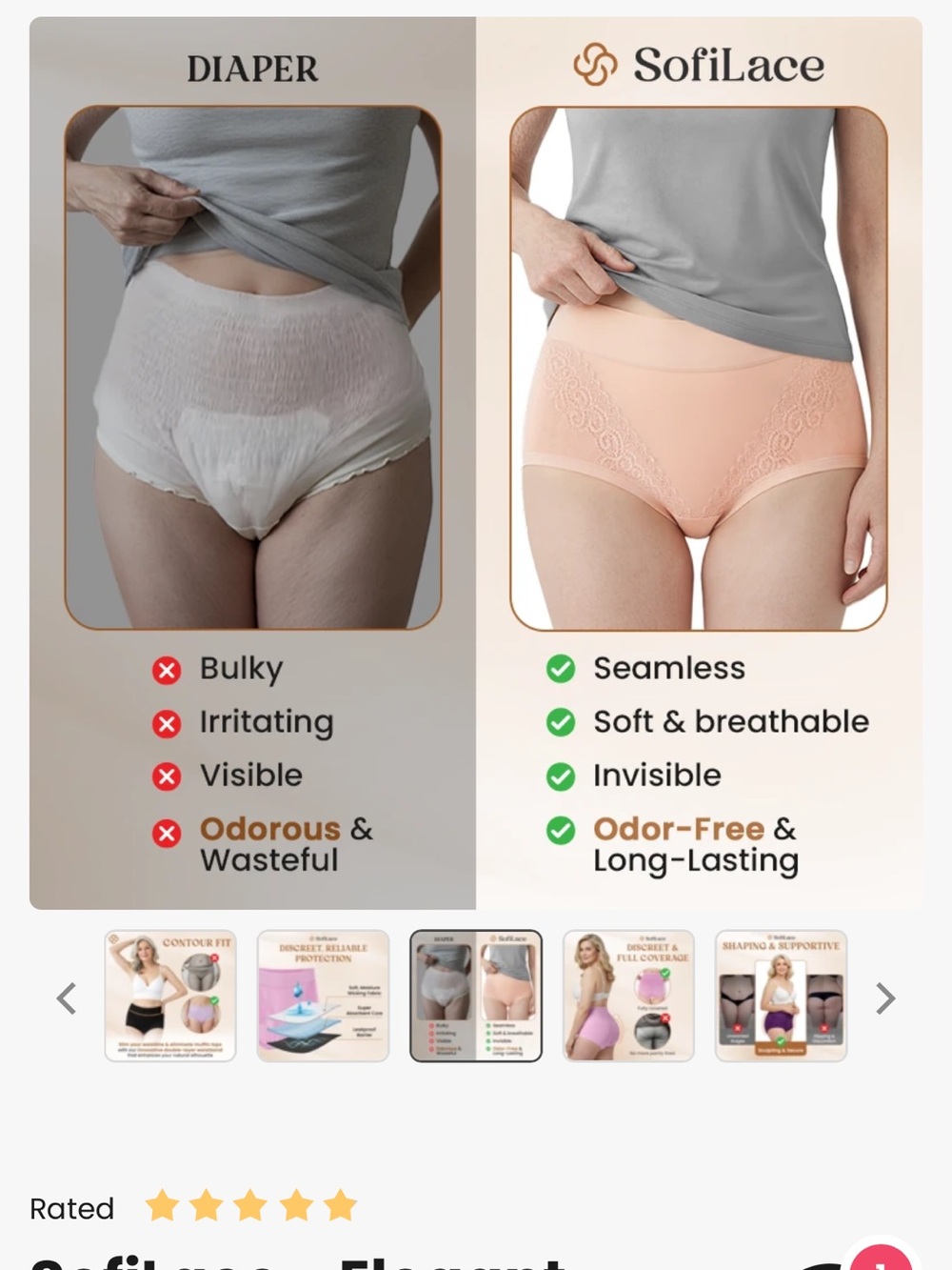 Women’s Seamless High-Waist Period Briefs - Peach